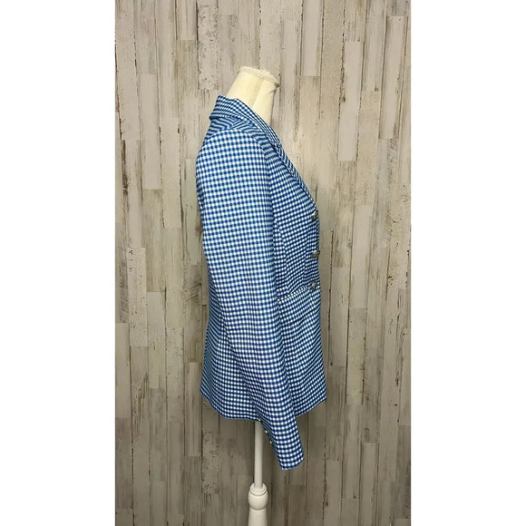 Autres Filles Women's XS Blue Check Double-Breasted Blazer Casual Formal - Picture 2 of 5